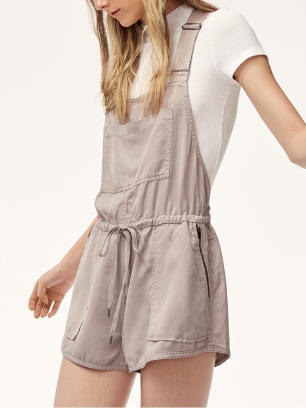 Aritzia Wilfred Free Beatriz Romper in Ashen